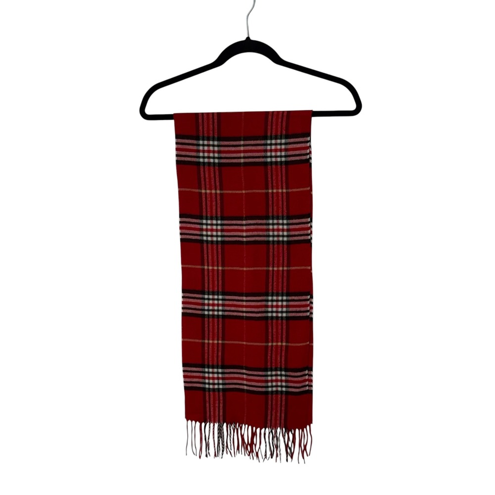 Croft & Barrow Classic Red, Black, White & Gold Plaid Scarf